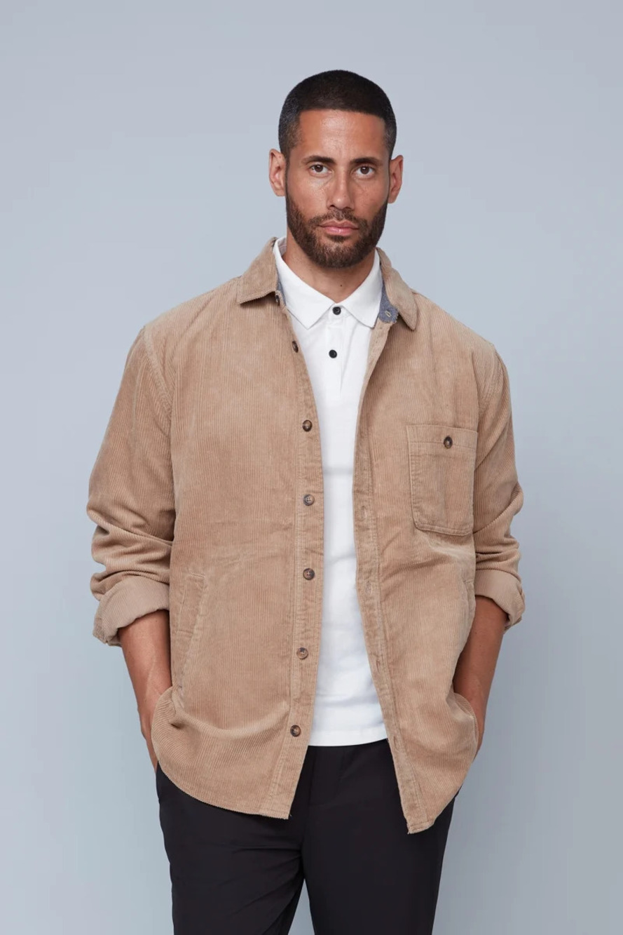 HEDGE Tan Corduroy Overshirt/31133